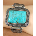Bracelet Turquoise Howlite Rectangle Maille Country Western