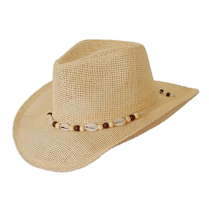 Chapeau Country Western Bourdalou Coquillages Beige
