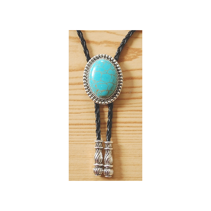 Bolo Tie Cabochon Turquoise Howlite Country Western
