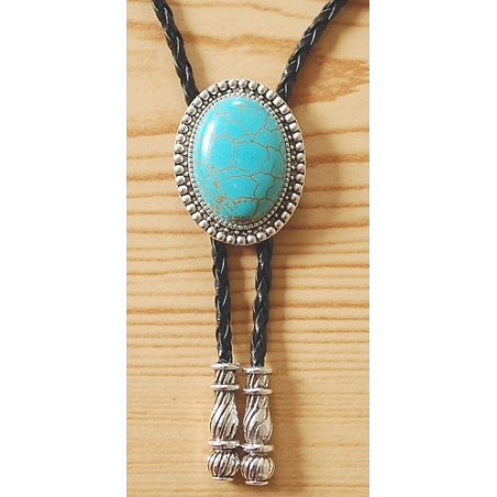 Bolo Tie Cabochon Turquoise Howlite Country Western