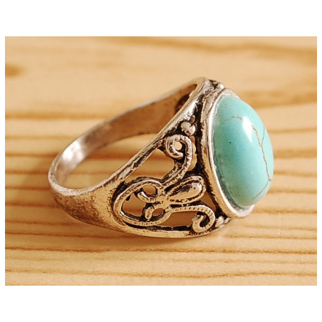 Bague Turquoise Vintage Ovale Country Western