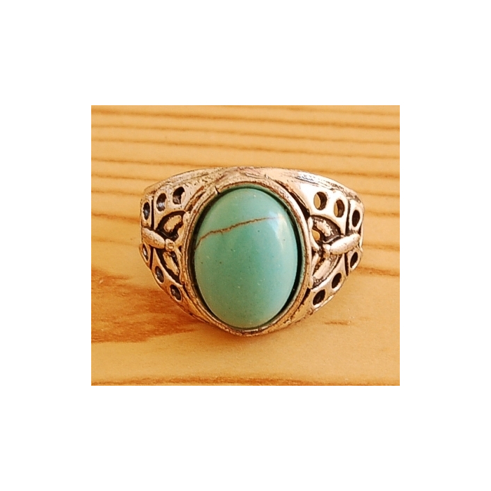 Bague Turquoise Vintage Ovale Papillon Country Western