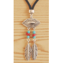 Collier Pendentif Turquoise Grand Aigle Country Western