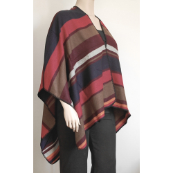 Cape Poncho Rayures Rouge...