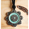 Collier Pendentif Fleur Turquoise Country Western