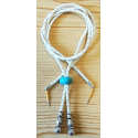 Cordon Jugulaire - Perle Turquoise Howlite - Blanc - Country Western