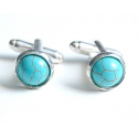 Boutons de manchette Turquoise Howlite Country Western