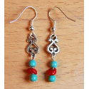 Boucle d\'oreilles Pendant Turquoise Howlite Country Western