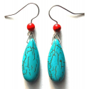 Boucles d\'oreilles Turquoise Goutte II Country Western