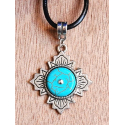 Collier Pendentif Flower Turquoise Country Western