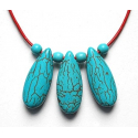 Collier Gouttes Howlite Turquoise Country Western