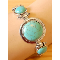 Bracelet Turquoise Howlite 3 Pierres Rondes Country Western