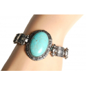 Bracelet Turquoise Howlite Ovale Country Western